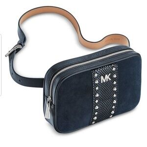 New! MICHAEL KORS Blue Suede Fanny Pack
